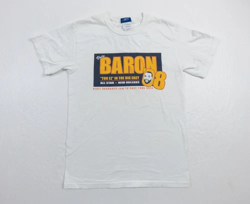 Vintage Baron Davis Shirt Mens Small White NBA Basketball Tee Reebok Y2K Sports