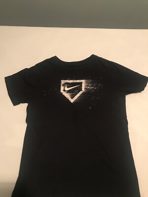 NIKE BASEBALL HOME PLATE T Shirt YOUTH MEDIUM Black Cotton