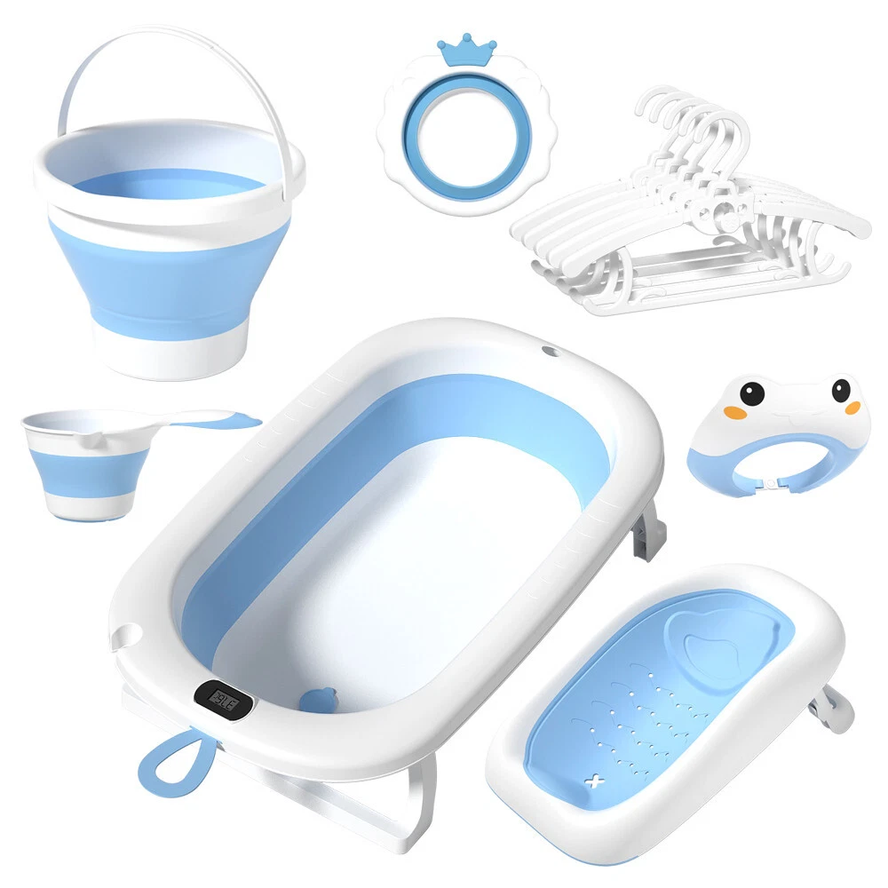 7-in-1 Blue Foldable Baby Bathtub Anti-Slip Bath Seat with Accessories Gift Set
Opens in a new windo