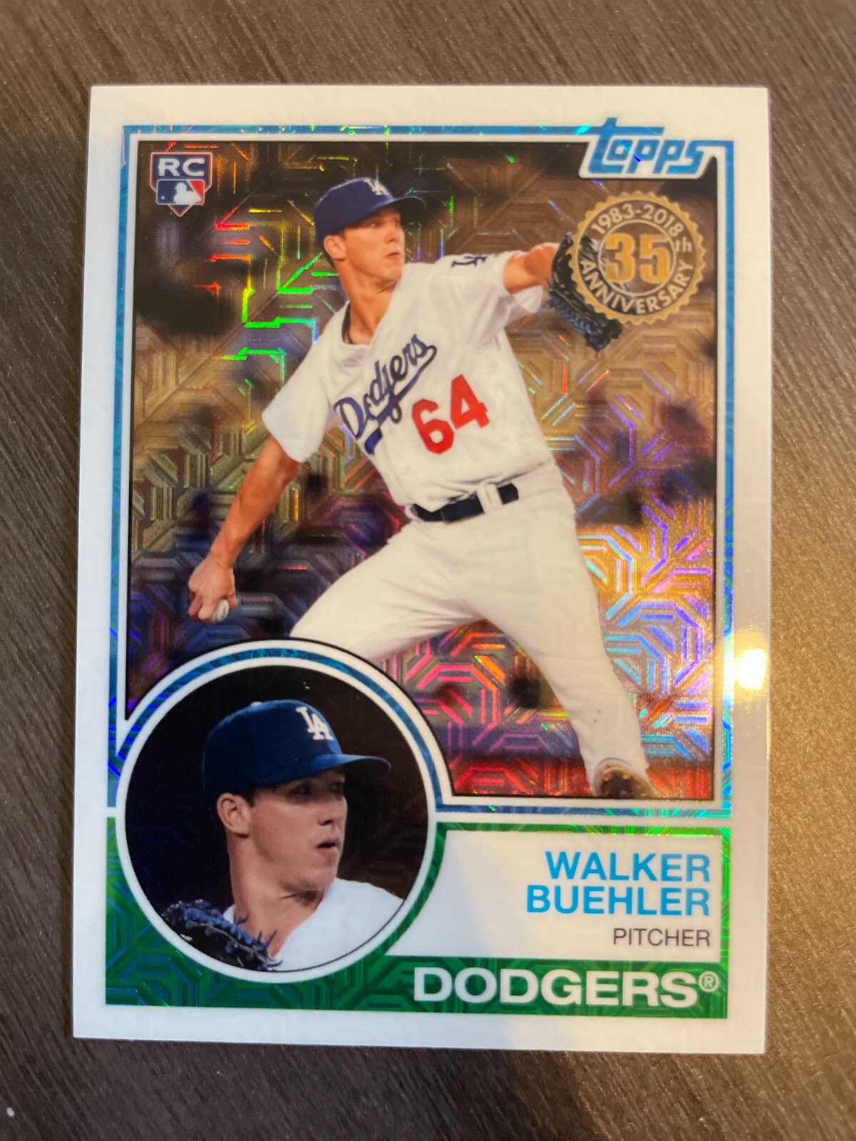 2018 Topps Silver Pack Walker Buehler Rookie - 1983 Mojo Chrome Refractor RC #33