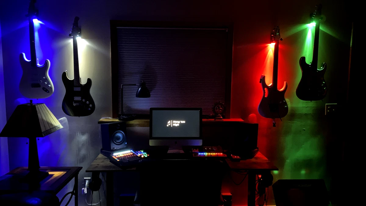 Light up guitar wall mount deals