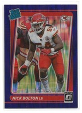 2021 Panini Donruss Optic Nick Bolton Purple Shock Rookie Card  . rookie card picture