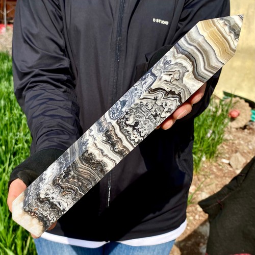 3.1LB Natural Dendritic Honey Calcite Tower, Onyx and Calcite Obelisk Point Hea - 第 14/14 張圖片