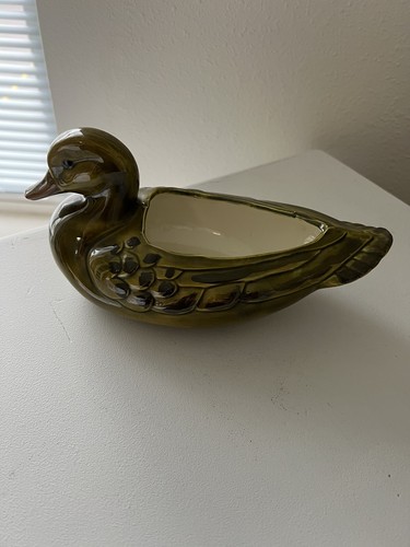 Vintage Pottery Duck Planter~ Decor~ Stamped - Picture 2 of 5