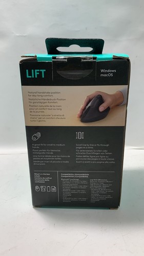 Logitech Lift Wireless Vertical Ergonomic Mouse 6 button Bluetooth Graphite - 第 17/17 張圖片
