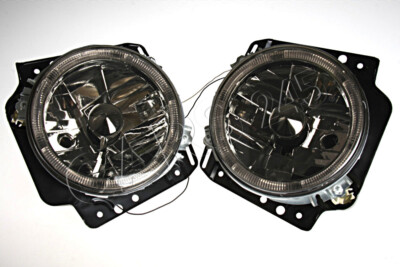 Headlight Front Lamps Smoked PAIR Fits VW Golf Mk2 1981-1991