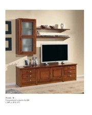 LIBRERIA PORTA TV - IN LEGNO - CON MENSOLE E PENSILE VARI COLORI