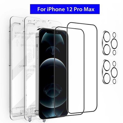 For iPhone 16e 15 14 13 12 11 Pro Max Tempered Glass Screen ProtectorX2+LensX2 - Picture 26 of 31