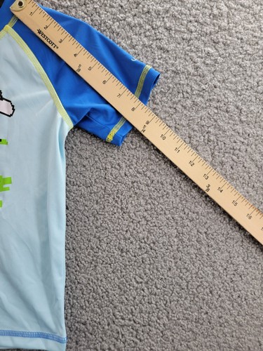 Laguna Team Dino Video Swim Top Little Boys 4 Blue Multi Crewneck Pullover S/S - Picture 5 of 14