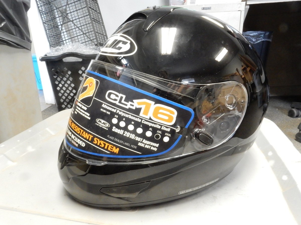 hjc cl-16 black helmet NOS HJC CL-16 Size XXL 63-64cm Black Full Face Helmet 904-606