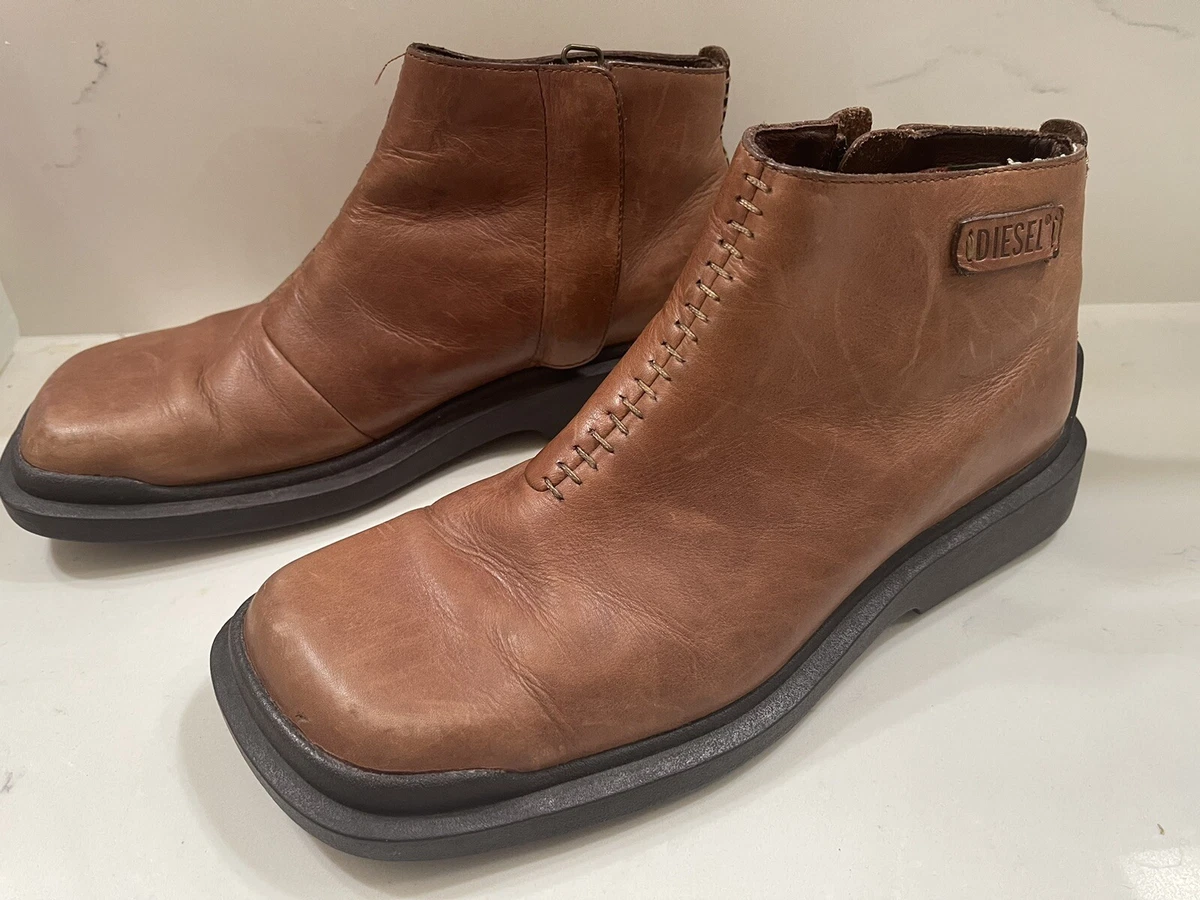 Diesel Footwear Basqat mens size 7 brown leather ankle