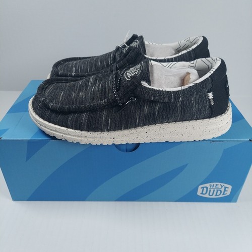 Boys Size Y1 - Hey Dude Youth Wally Sox Skater Slip On Shoes - Picture 3 of 8
