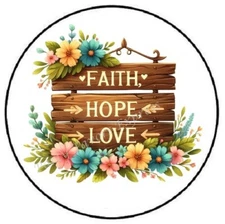 FAITH HOPE LOVE ENVELOPE SEALS LABELS STICKERS PARTY FAVORS