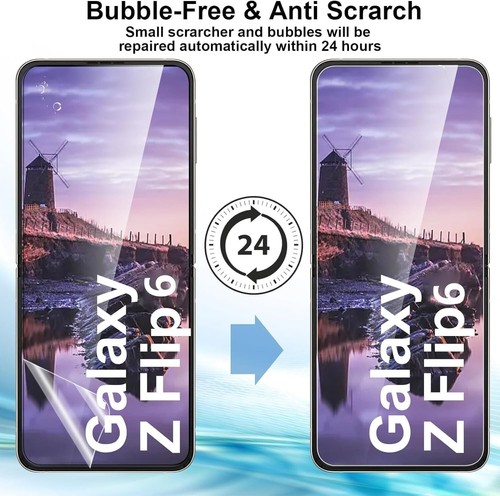 SCREEN Protector For Samsung Galaxy Z Flip 6 5G Hydrogel Cover - Clear TPU FILM - Picture 6 of 8