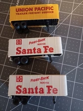 TYCO HO Santa Fe Piggyback Union Pacific Semi Trailers Qty 3