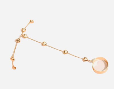 Eleganter Mini Liebe Herz Perlen Finger Ring Armband einfacher Stil Hand Rücken Kette