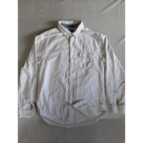 The Original Lucky Brand Men Medium California Fit Button Shirt LongSleeve Cream