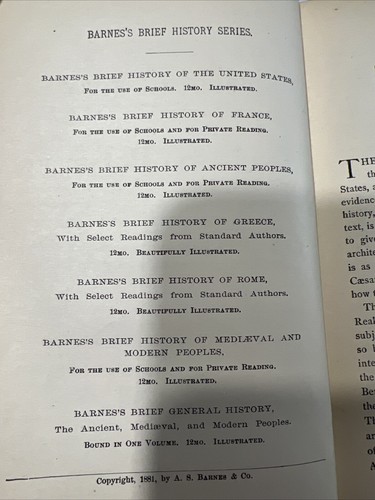 Barnes Historical Series︱Ancient History︱1881︱Hardcover︱Antique - Picture 6 of 6