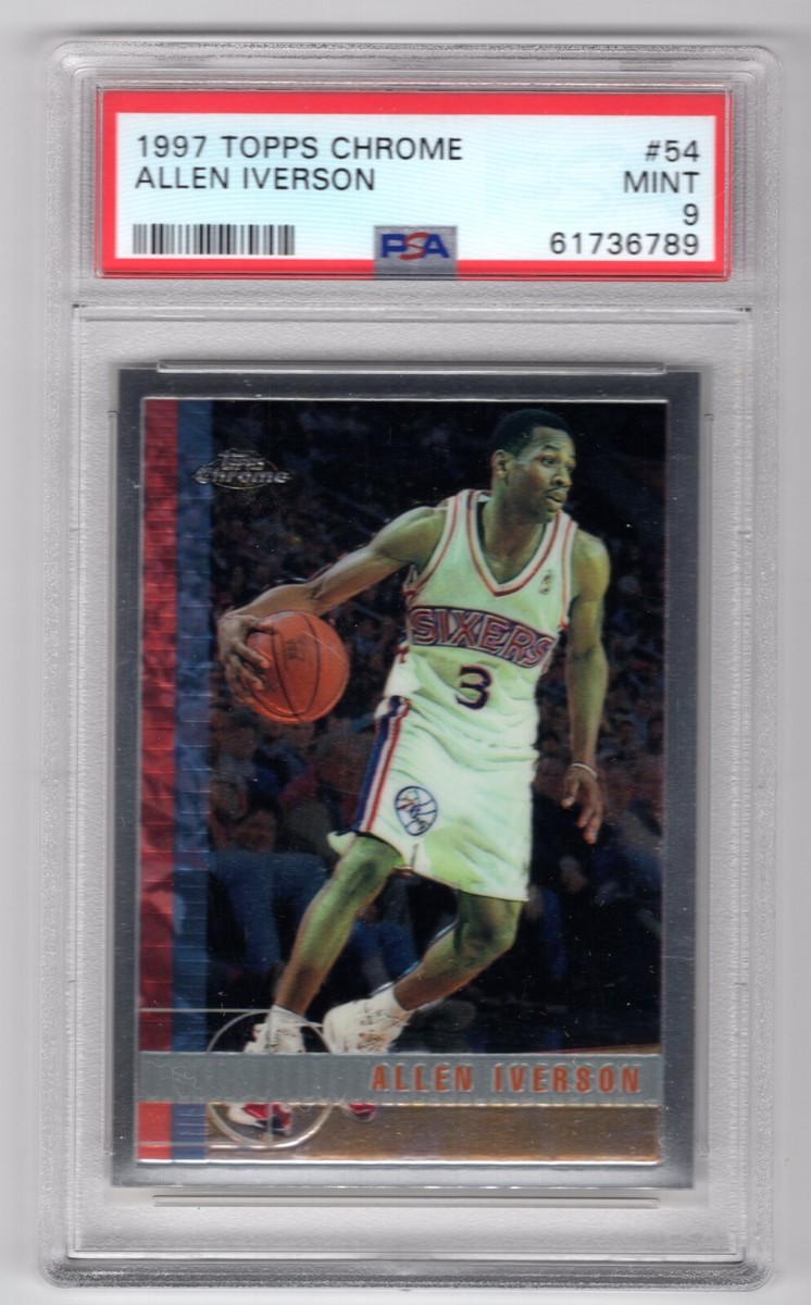 Allen Iverson 1997-98 Topps Chrome #54 PSA 9 Mint