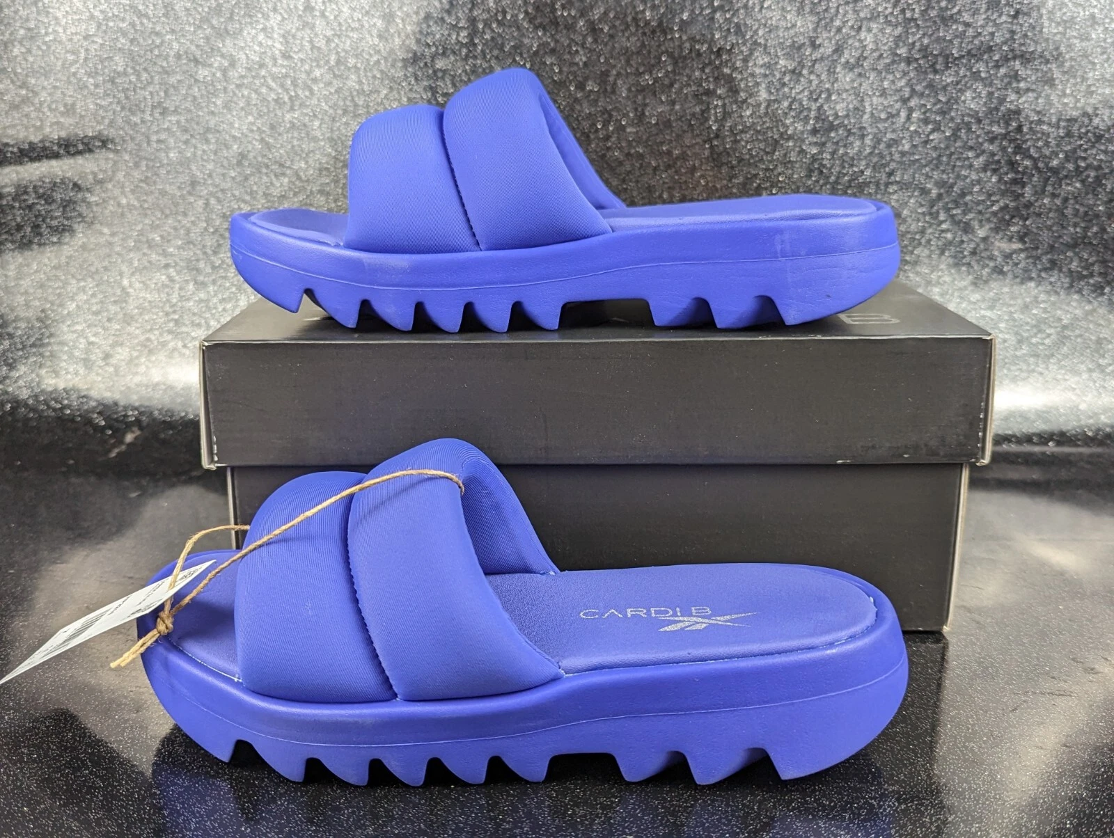 Reebok donna Cardi B Cardi Slides HP2215 Ultima viola donna taglia 11 nuovo con scatola