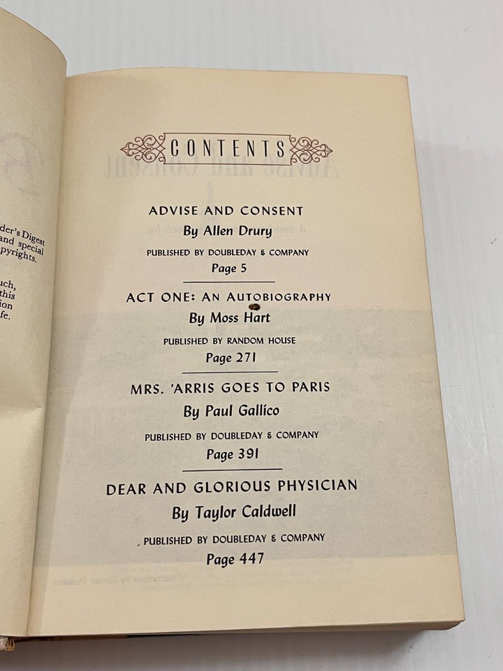 Vintage 1960 best sellers reader s digest condensed books hc exlib ebay