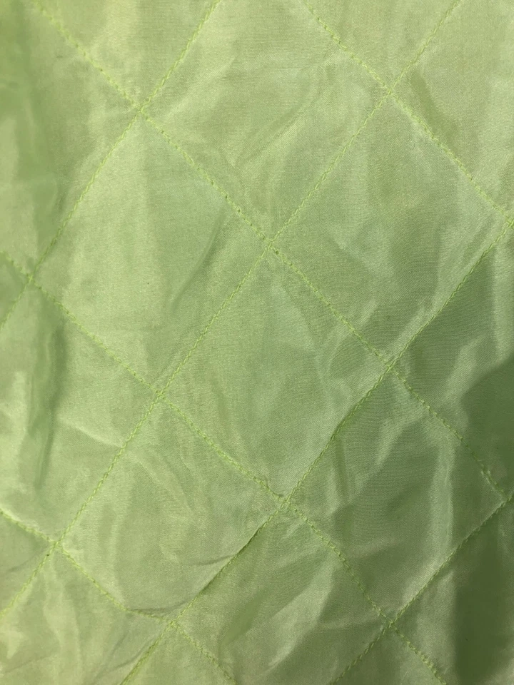 Chaleco acolchado Denim & Co. para mujer M 100 % seda cremallera completa sin mangas amarillo/verde Foto 4 de 4