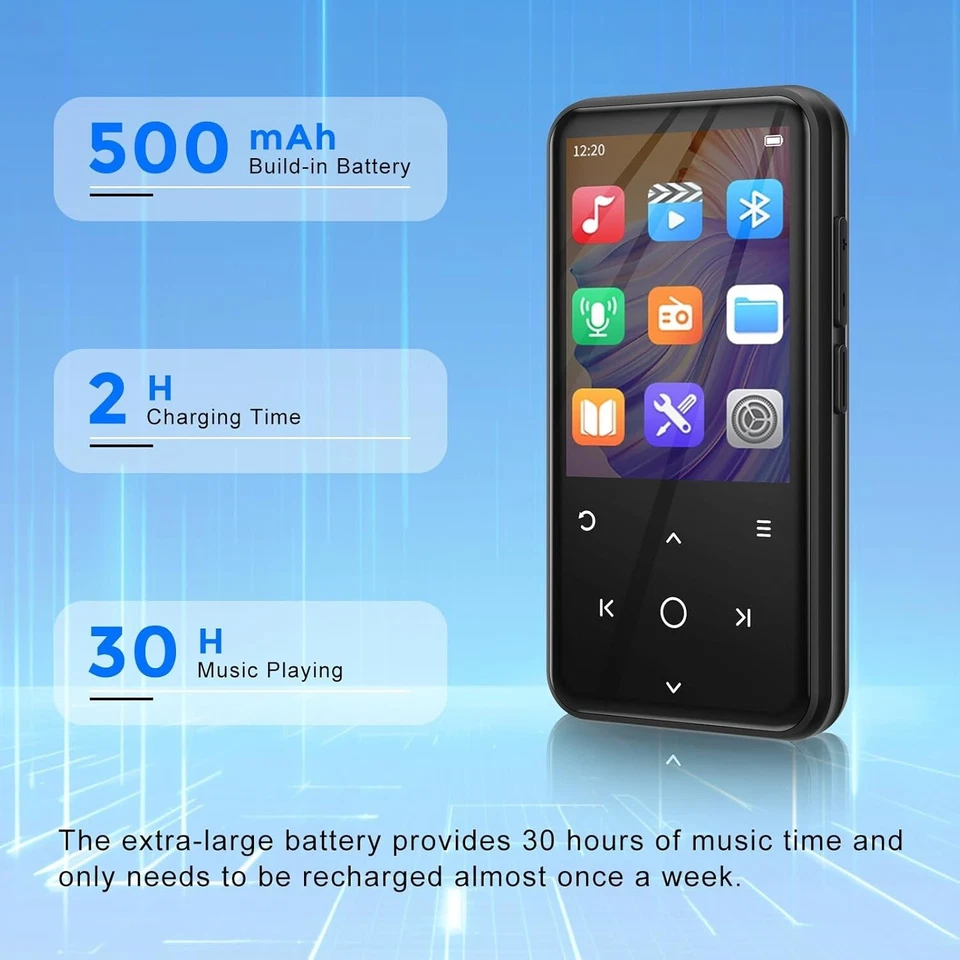 Lvcdodvd MP3 Players with Clip 500mAh Battery 64GB Music Player Bluetooth 5.0... - Image 4 of 4