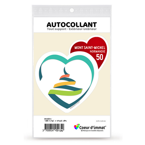 Sticker autocollant Coeur J'aime le Mont Saint-Michel - Pays - Picture 5 of 7