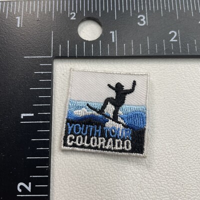 As-Is-Back-Kinda-Sticky YOUTH TOUR COLORADO Snowboarder Patch C26R