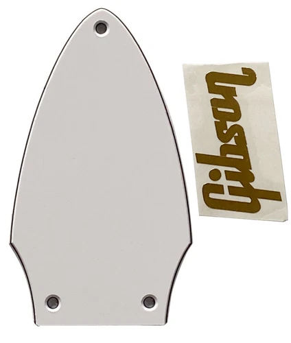 New White Fits Gibson Flying V Truss Rod Cover+Gold Decal Style Guitar Pickguard