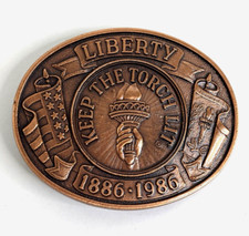 Statue Of Liberty Keep The Torch Lit 100 Years Patriotic Vintage Belt Buckle