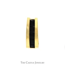 Ladder Designed Black Onyx Slide Pendant in 14k Yellow Gold