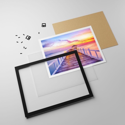 Cuadro Poster de Pared 40x30cm Marco Puesta de sol agua puente horizonte Art - Imagen 6 de 10