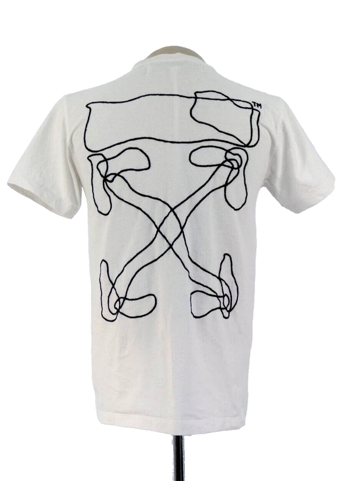 Off White T Shirt Abstract Arrows Embroidered White Streetwear Virgil Abloh S
