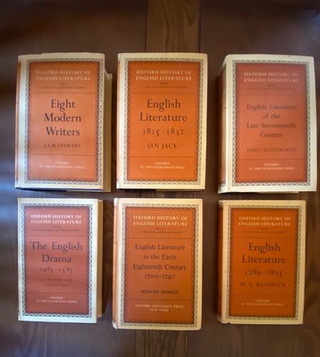 Oxford History of English Literature Lot of 6 Clarendon Press Hardcovers w/DJ - Picture 1 of 15