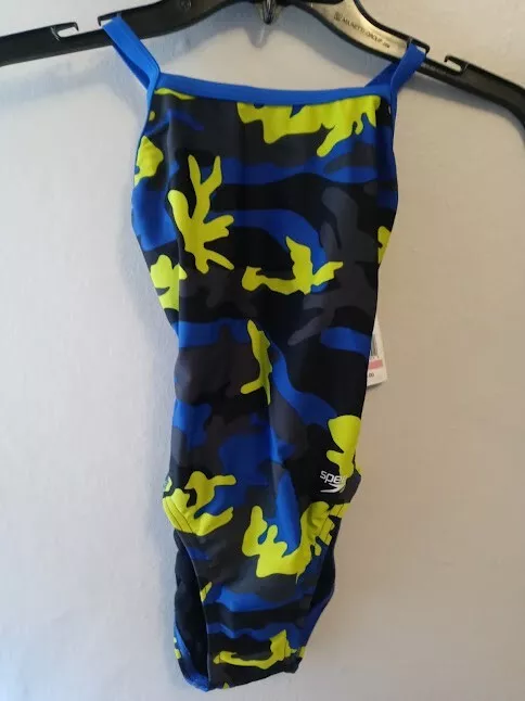Speedo Women s Pro LT Camo Squad Flyback Swimsuit Size 22 Speedo Blue