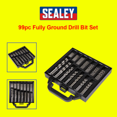 Sealey DBS99FG Bohrer-Set komplett geschliffen 99-teilig