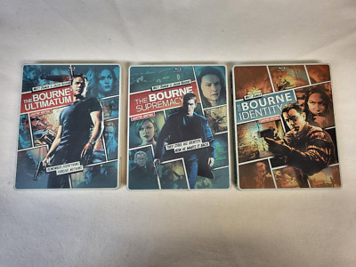 Bourne Supremacy / Ultimatum / Identity Blu Ray + DVD Steelbook x 3