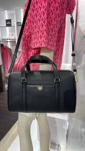 MICHAEL KORS JST TRAVEL MEDIUM DUFFLE SATCHEL SHOULDER CROSSBODY BAG MK BLACK - Picture 16 of 24