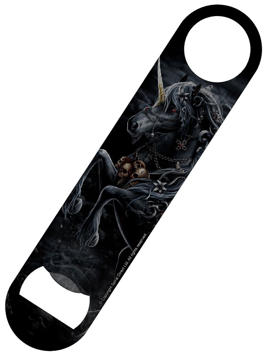 Spiral Bottle Opener Dark Unicorn Bar Blade Black 18x4cm