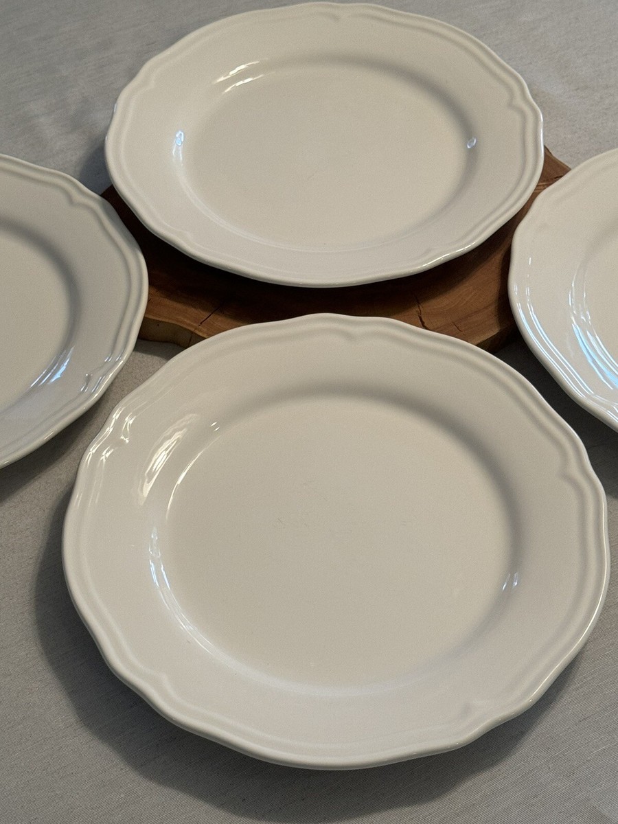 IKEA 15541 Arv White Stoneware Dinner Plates 11”Discontinued Set