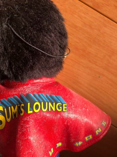Monchhichi Plush Mascot Super Man Vintage Doll Used from Japan Rare - Picture 3 of 5