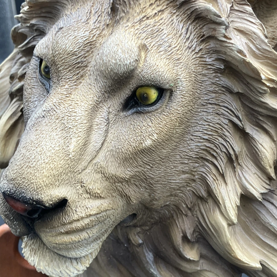 "Escultura cabeza de león estatua busto arte pared colgante estatuilla decoración original 8,25""" Foto 2 de 4