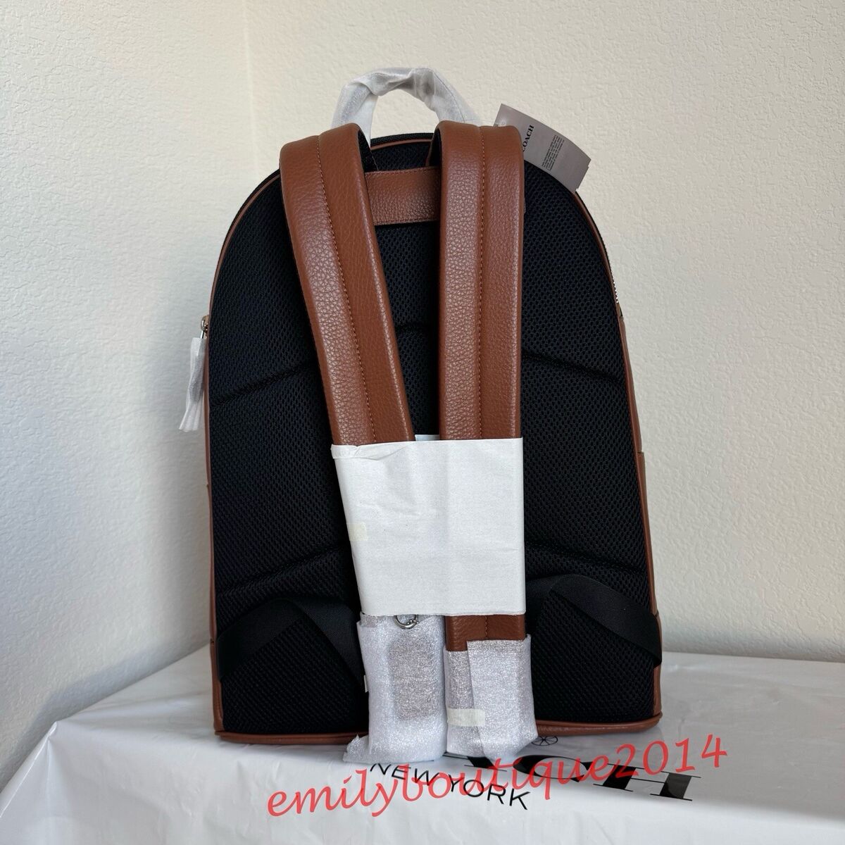 NWT Coach CU105 Men's West Backpack In Redwood Brown Pebble NWT Coach CU105 Men's West Backpack In Redwood Brown Pebble
