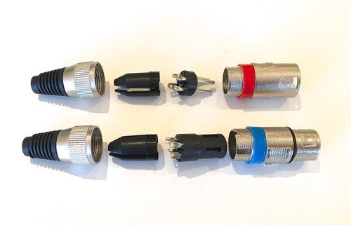 10 Stück 5x male 5x female XLR Stecker mit Farbringen für Mikrofon und DMX Kabel - Bild 2 von 10