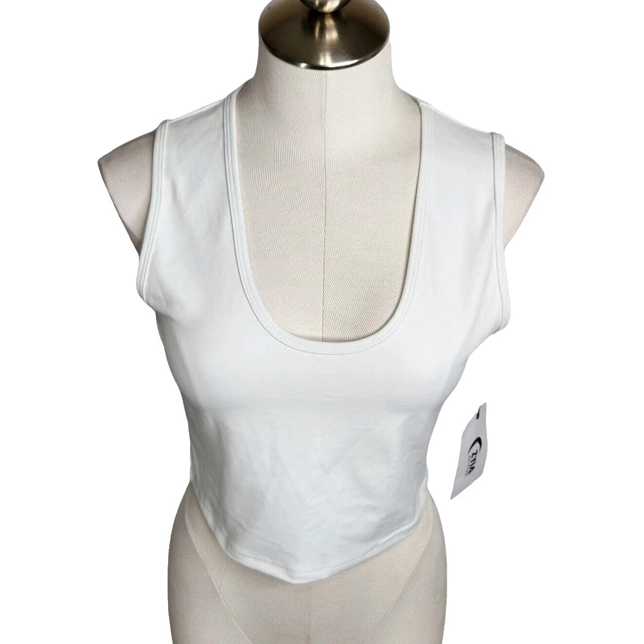 Nylon Blanco Sólido Activewear Tops para mujer