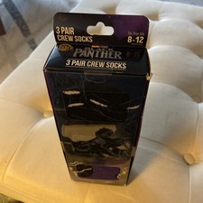 Marvel Black Panther Crew Socks 3 pairs set sz 8-12 new