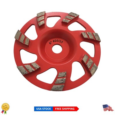 Aggressive 6'' Diamond Grinding Wheel - Turbo Segments for Fast Concrete Removal