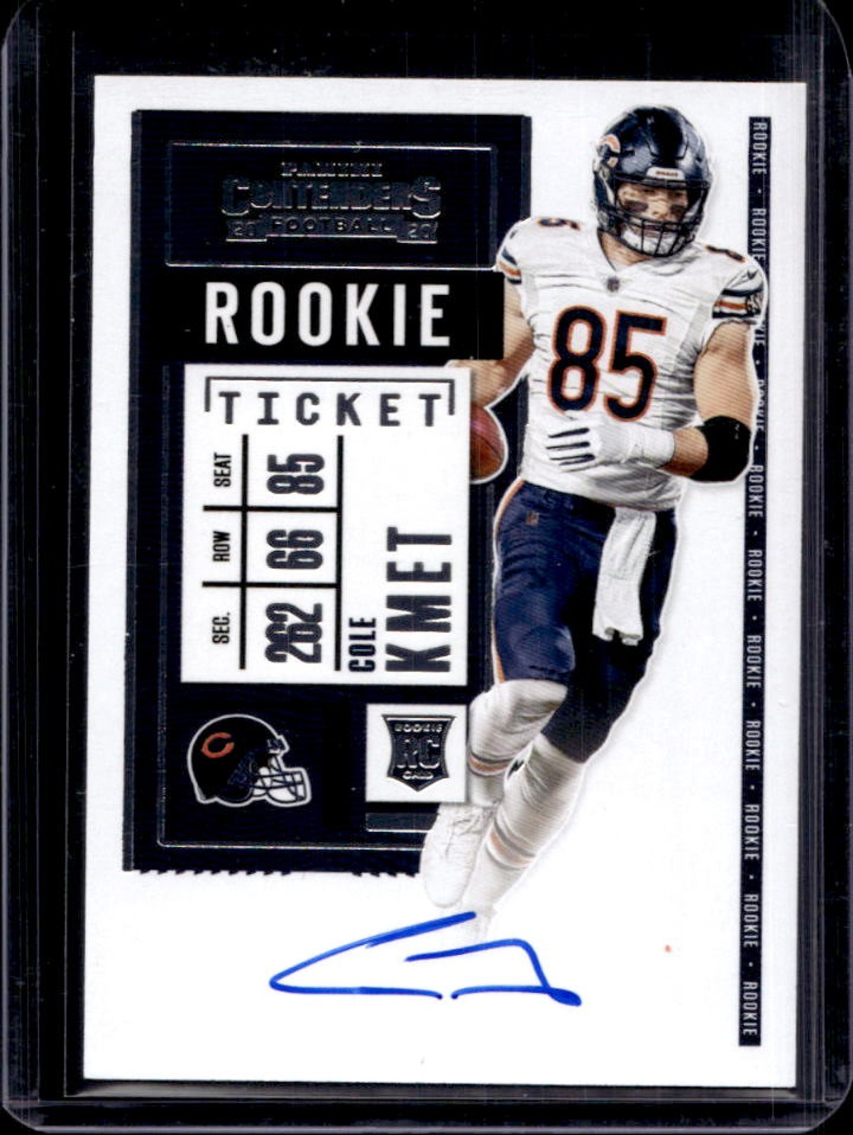 2020 Contenders Cole Kmet Rookie Auto RC #118b Bears