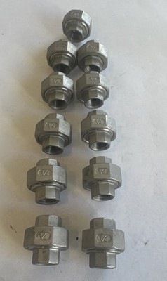 New ¼  FNPT Union 304 Stainless Steel Lot Of 11